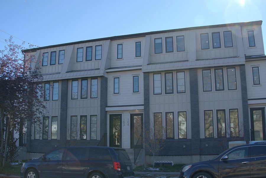 Stacked Brick & Panel Townhomes, Calgary