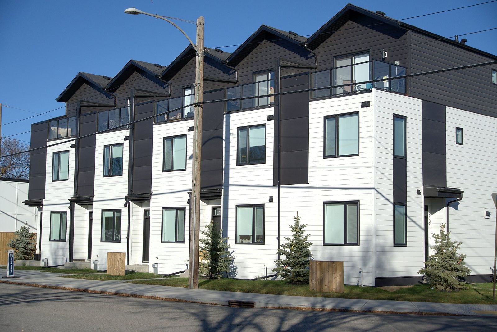 Completed rowhome exterior by Blue Rock, Calgary