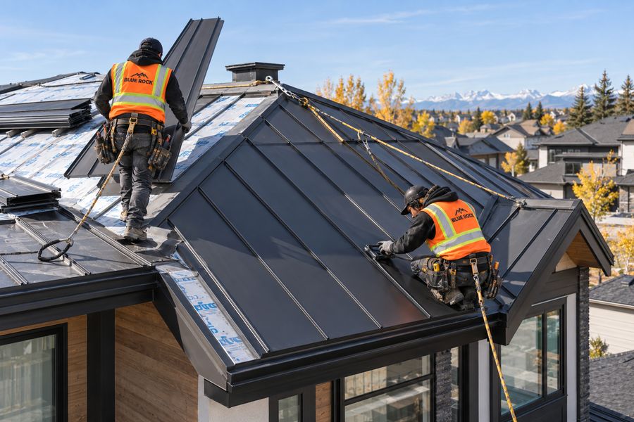 Standing seam metal roofing
